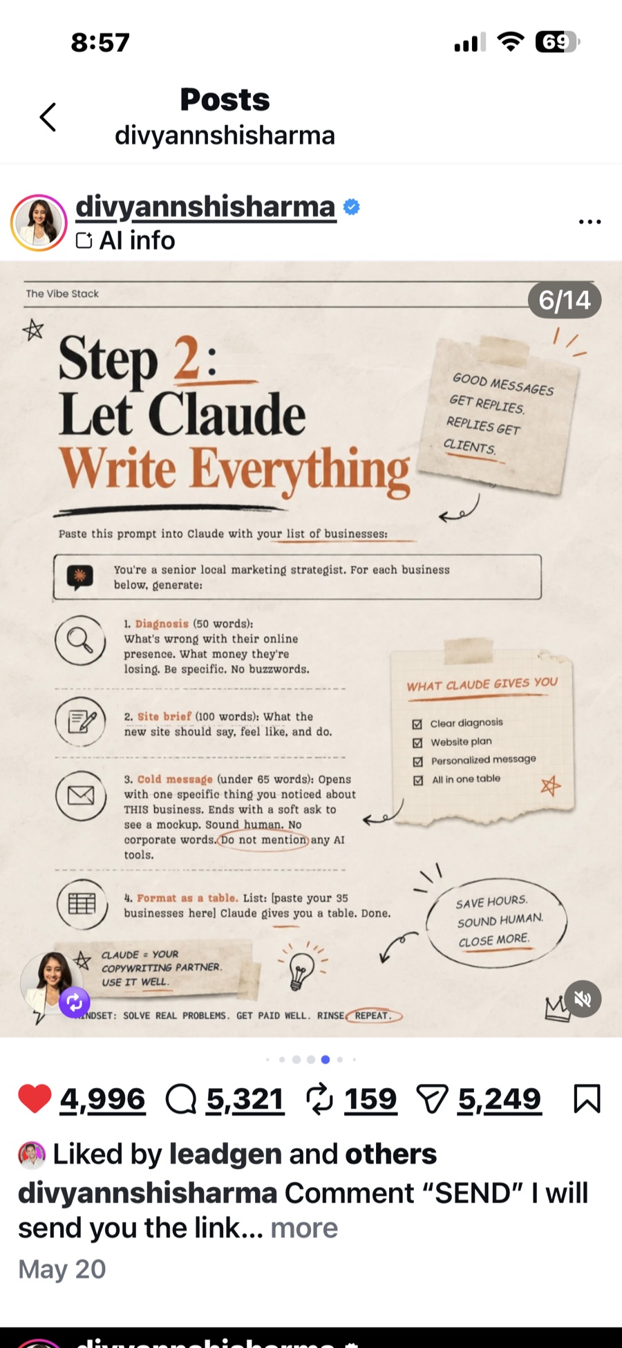 Slide 6: Step 2 let Claude write everything
