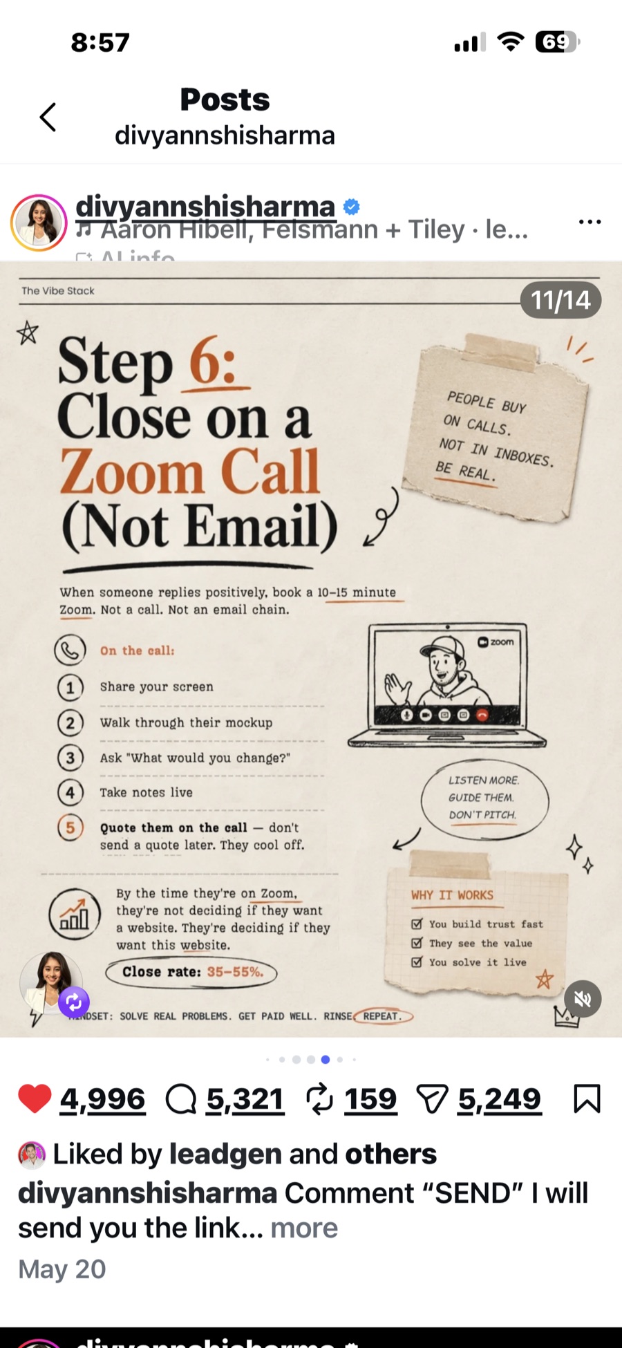 Slide 11: Step 6 close on a Zoom call